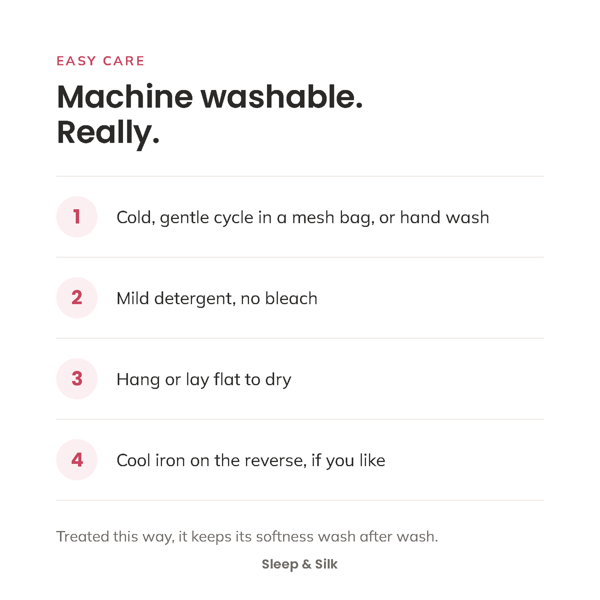 Care guide: machine washable on a cold gentle cycle in a mesh bag